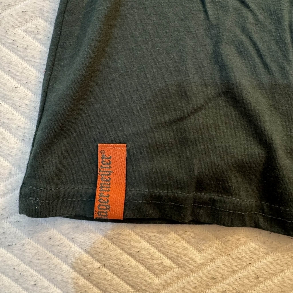 Jagermeister Green V-Neck Logo Graphic Tee T-Shirt Women's Medium M Alcohol EUC - Picture 4 of 5